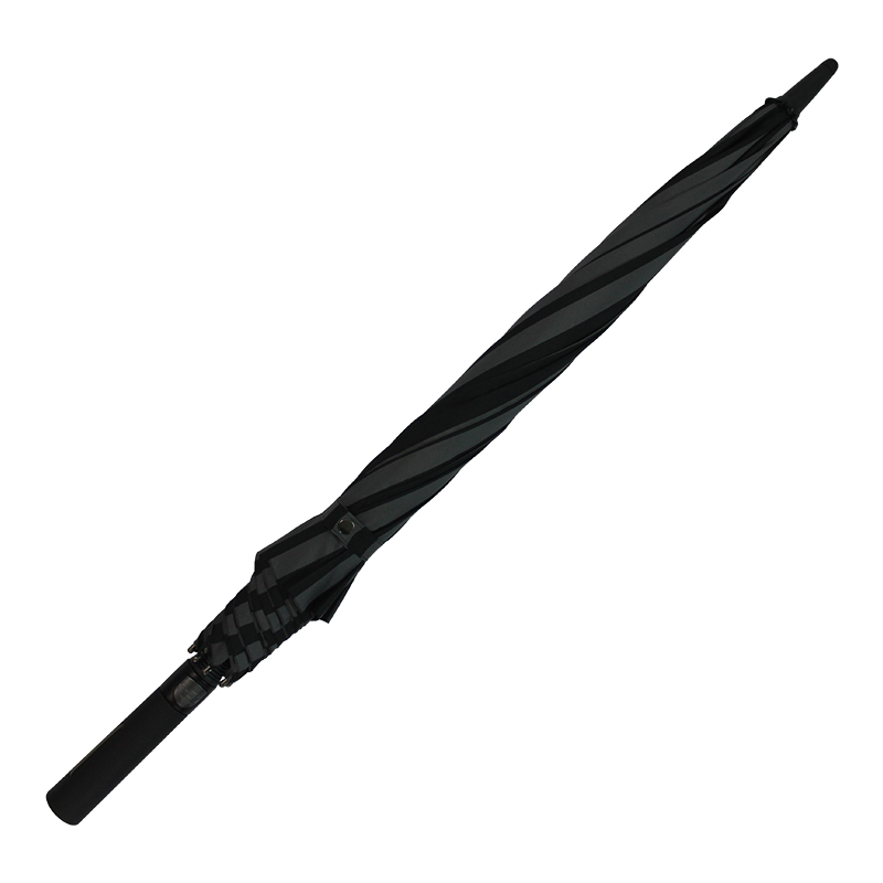 英倫風(fēng)黑灰條紋長柄傘