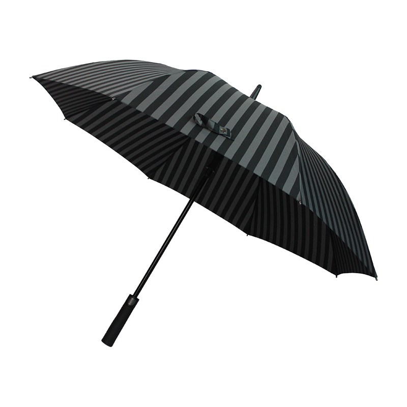 英倫風(fēng)黑灰條紋長柄傘